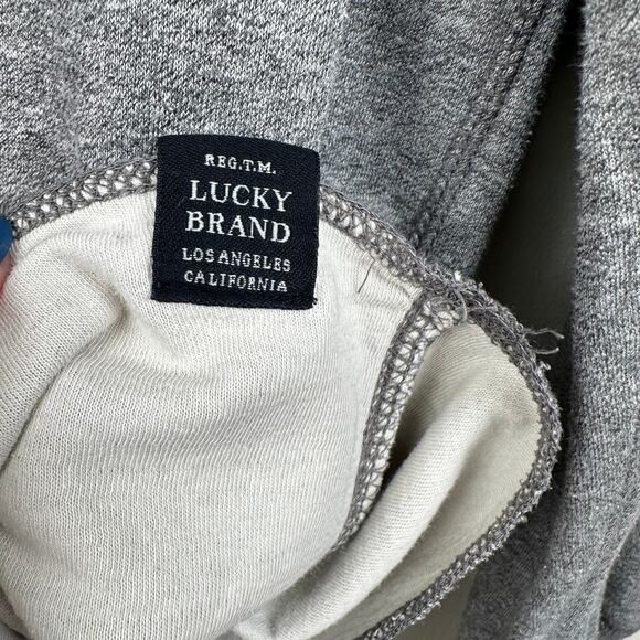 Lucky Brand Black Label Men's Henley Shirt Gray Mid Weight Long Sleeve Size Med - Picture 7 of 13